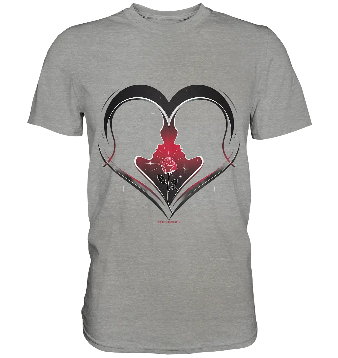 Männerliebe: Zarte Verbundenheit in Schwarz - Premium Shirt Bright Lights Arts