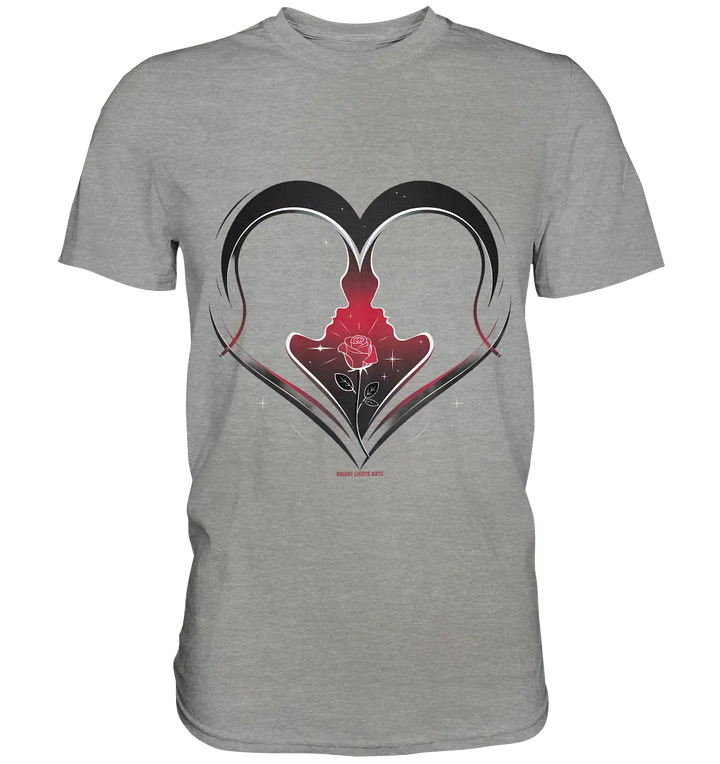 Männerliebe: Zarte Verbundenheit in Schwarz - Premium Shirt Bright Lights Arts