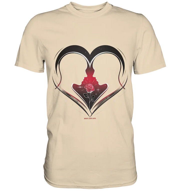 Männerliebe: Zarte Verbundenheit in Schwarz - Premium Shirt Bright Lights Arts