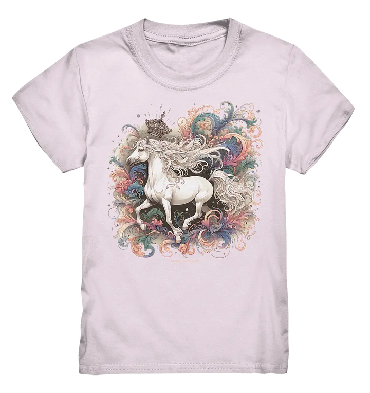 Märchenhaftes weißes Pferd mit Krone - Kids Premium Shirt Bright Lights Arts