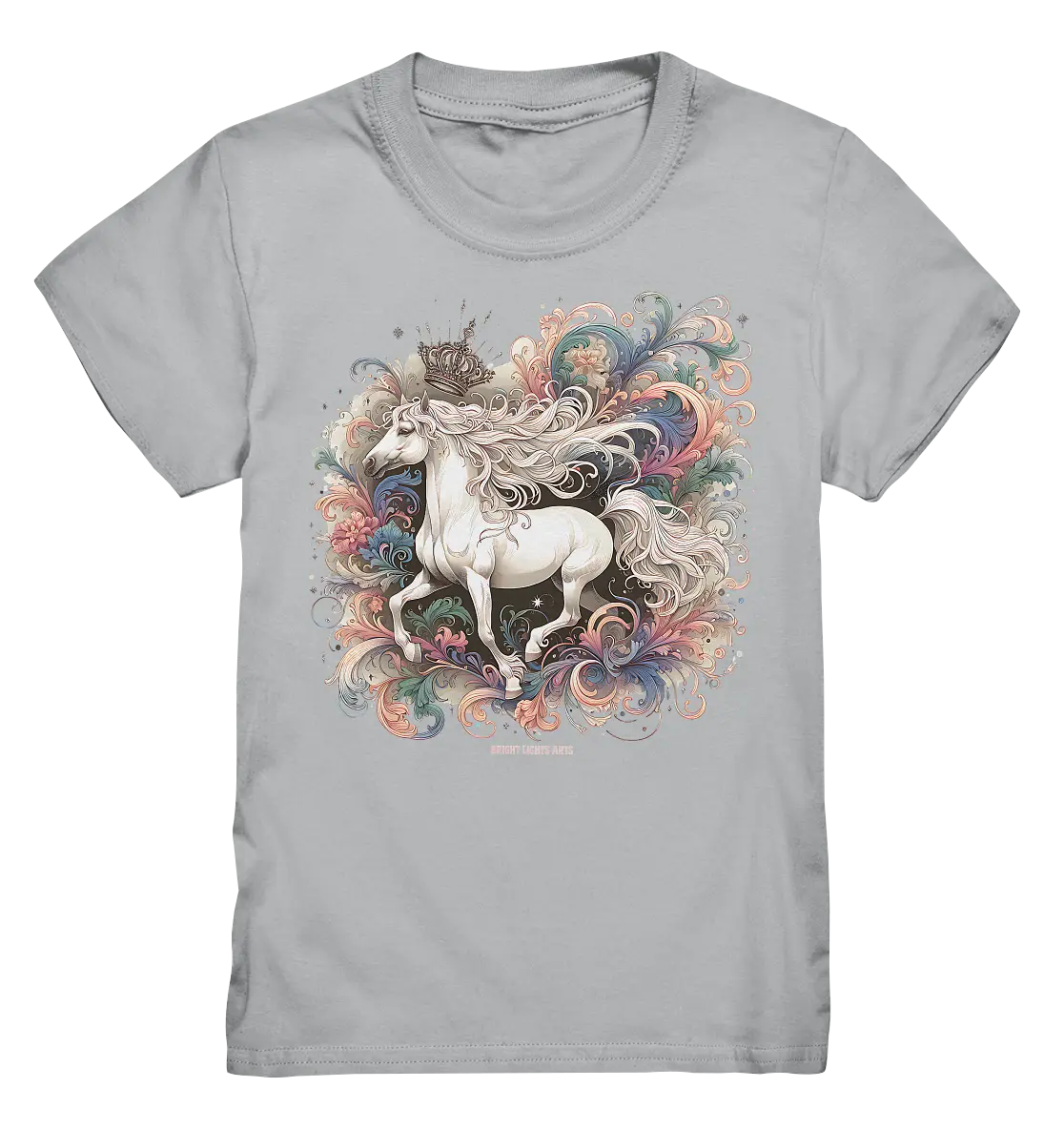 Märchenhaftes weißes Pferd mit Krone - Kids Premium Shirt Bright Lights Arts