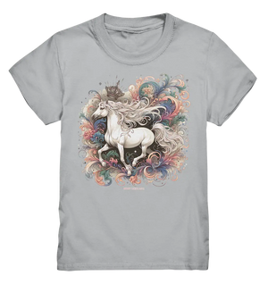 Märchenhaftes weißes Pferd mit Krone - Kids Premium Shirt Bright Lights Arts