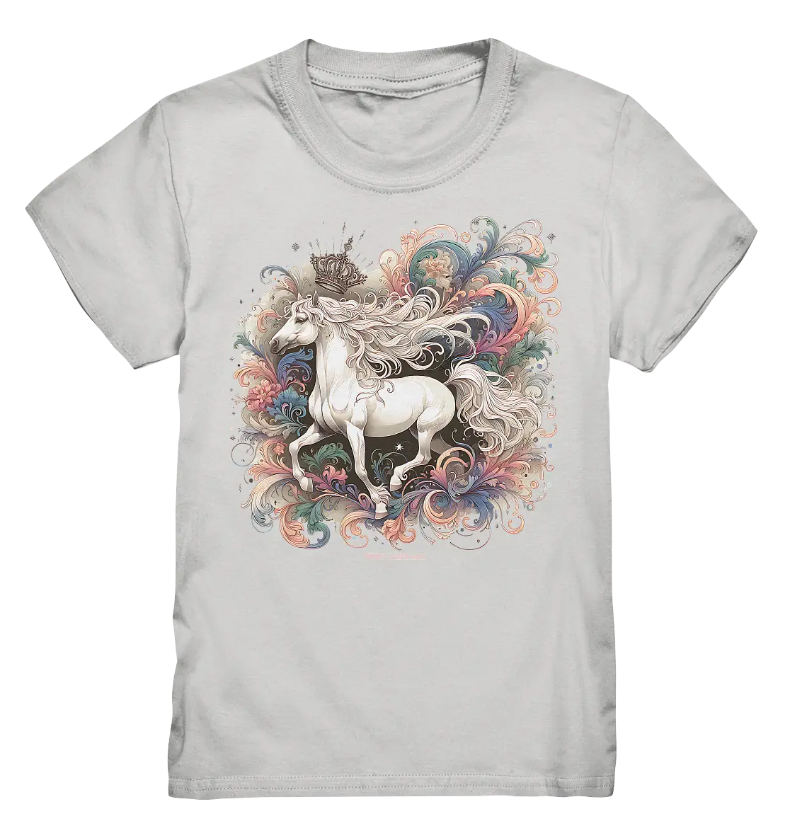 Märchenhaftes weißes Pferd mit Krone - Kids Premium Shirt Bright Lights Arts