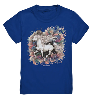 Märchenhaftes weißes Pferd mit Krone - Kids Premium Shirt Bright Lights Arts