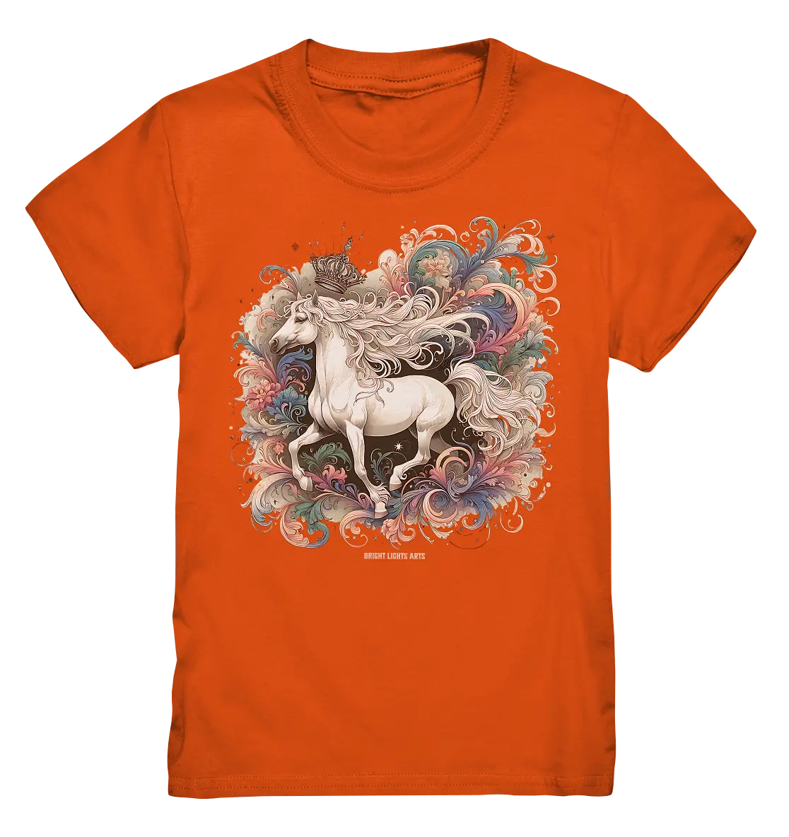 Märchenhaftes weißes Pferd mit Krone - Kids Premium Shirt Bright Lights Arts