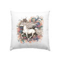 Märchenhaftes weißes Pferd mit Krone - Kissen 40x40cm Bright Lights Arts