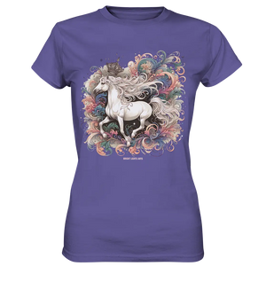 Märchenhaftes weißes Pferd mit Krone - Ladies Premium Shirt Bright Lights Arts