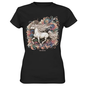 Märchenhaftes weißes Pferd mit Krone - Ladies Premium Shirt Bright Lights Arts