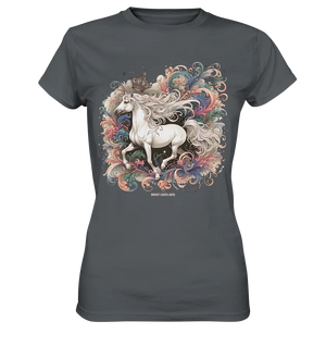 Märchenhaftes weißes Pferd mit Krone - Ladies Premium Shirt Bright Lights Arts
