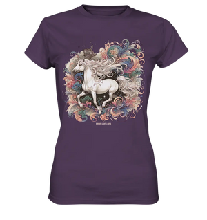 Märchenhaftes weißes Pferd mit Krone - Ladies Premium Shirt Bright Lights Arts