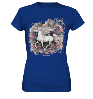 Märchenhaftes weißes Pferd mit Krone - Ladies Premium Shirt Bright Lights Arts