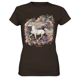 Märchenhaftes weißes Pferd mit Krone - Ladies Premium Shirt Bright Lights Arts