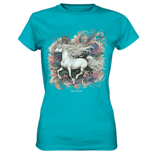 Märchenhaftes weißes Pferd mit Krone - Ladies Premium Shirt Bright Lights Arts