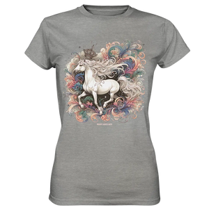 Märchenhaftes weißes Pferd mit Krone - Ladies Premium Shirt Bright Lights Arts