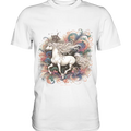 Märchenhaftes weißes Pferd mit Krone - Premium Shirt Bright Lights Arts