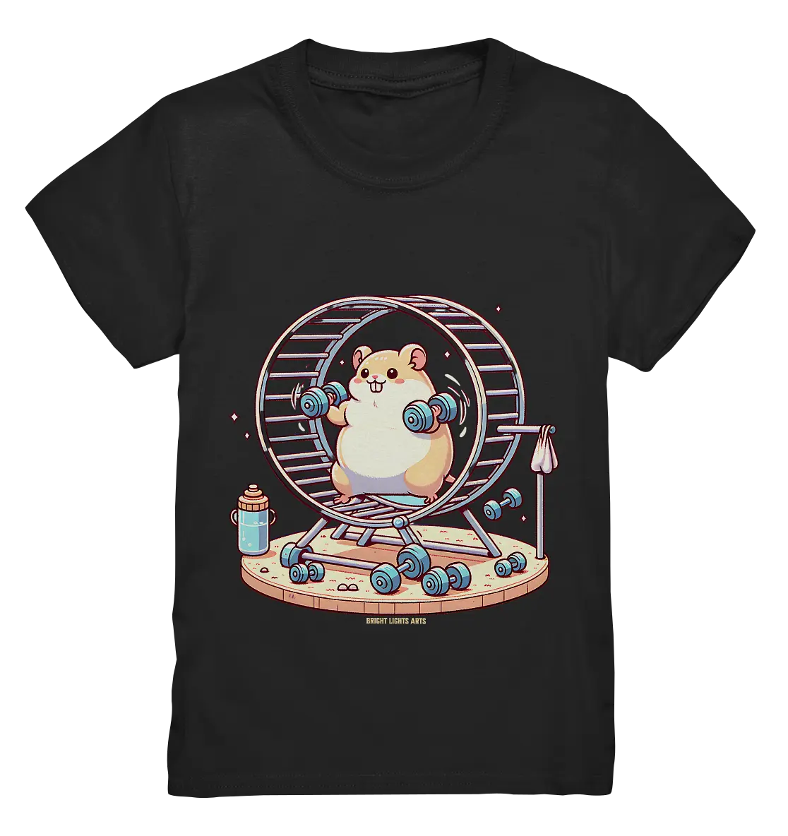 Meerschweinchen im Fitness-Laufrad - Kids Premium Shirt Bright Lights Arts