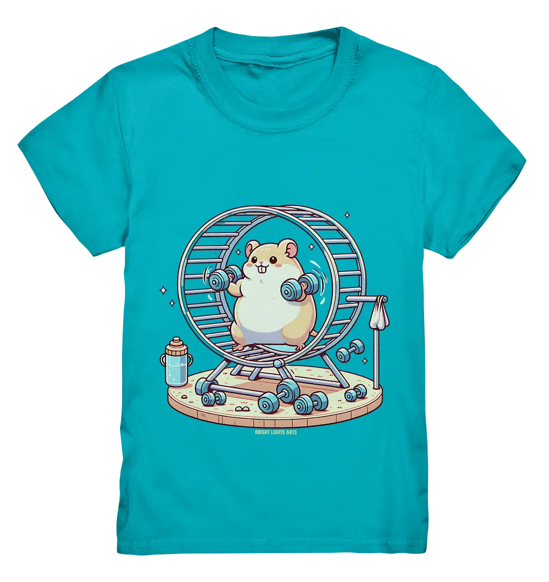 Meerschweinchen im Fitness-Laufrad - Kids Premium Shirt Bright Lights Arts