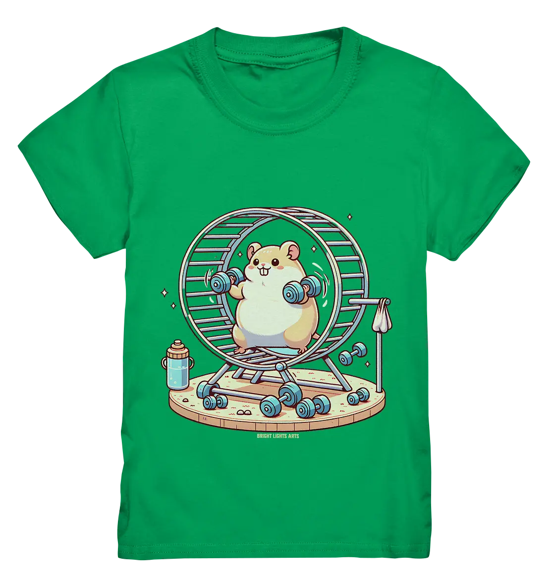 Meerschweinchen im Fitness-Laufrad - Kids Premium Shirt Bright Lights Arts