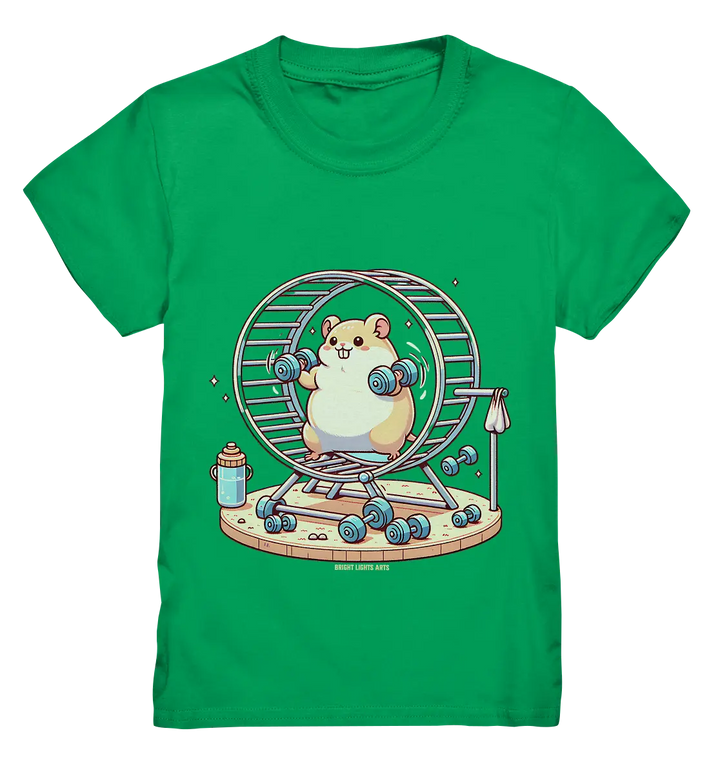 Meerschweinchen im Fitness-Laufrad - Kids Premium Shirt Bright Lights Arts
