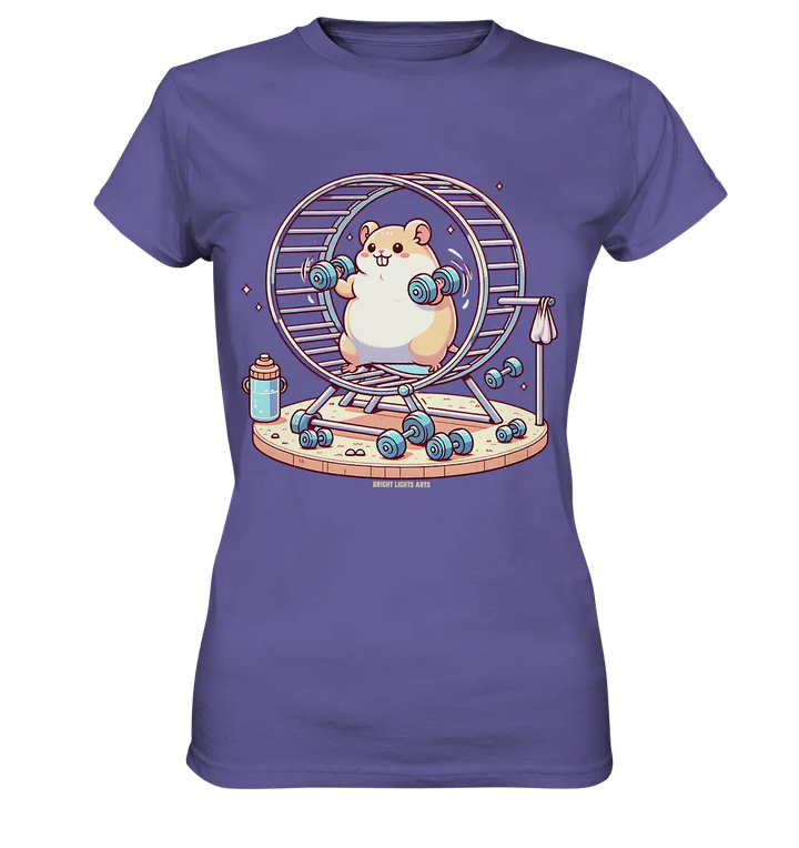 Meerschweinchen im Fitness-Laufrad - Ladies Premium Shirt Bright Lights Arts