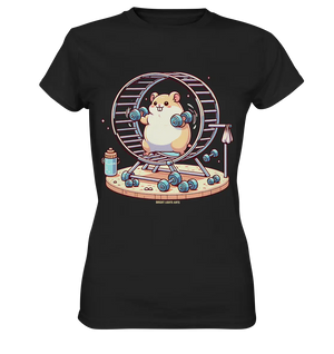 Meerschweinchen im Fitness-Laufrad - Ladies Premium Shirt Bright Lights Arts