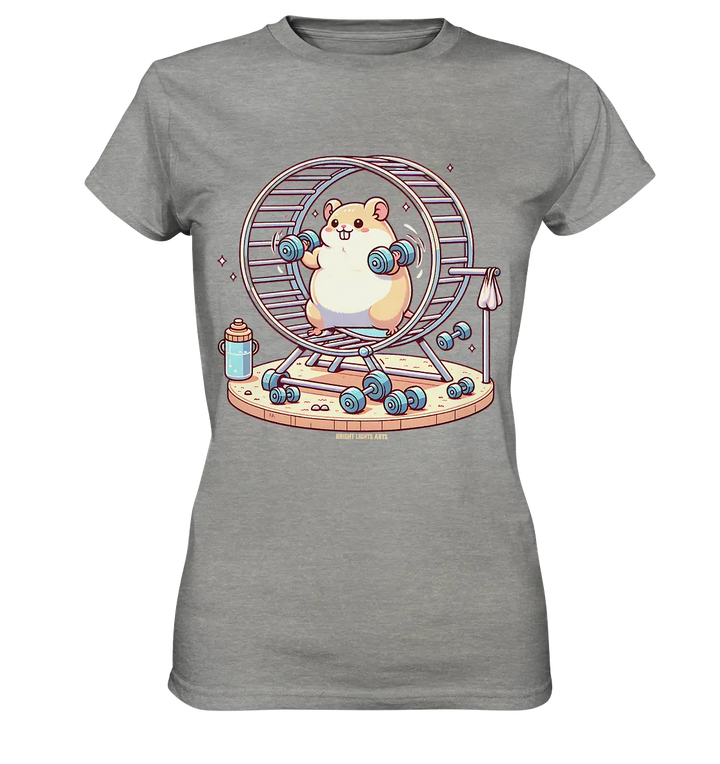 Meerschweinchen im Fitness-Laufrad - Ladies Premium Shirt Bright Lights Arts