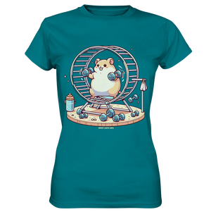 Meerschweinchen im Fitness-Laufrad - Ladies Premium Shirt Bright Lights Arts