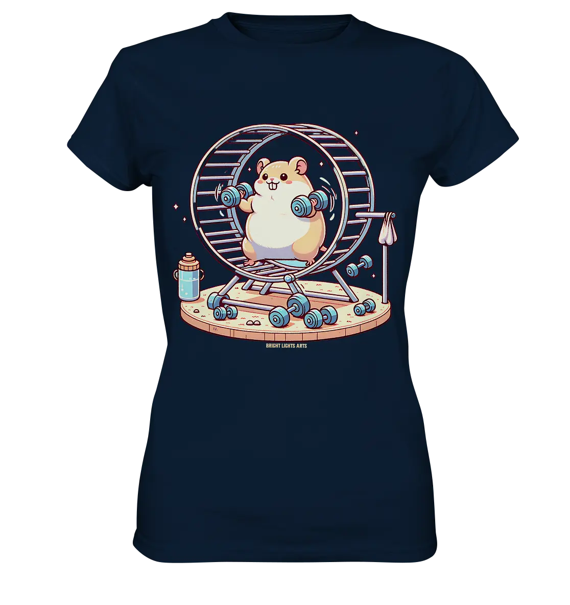 Meerschweinchen im Fitness-Laufrad - Ladies Premium Shirt Bright Lights Arts