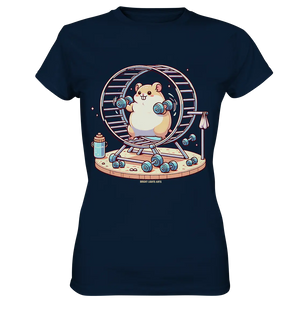 Meerschweinchen im Fitness-Laufrad - Ladies Premium Shirt Bright Lights Arts