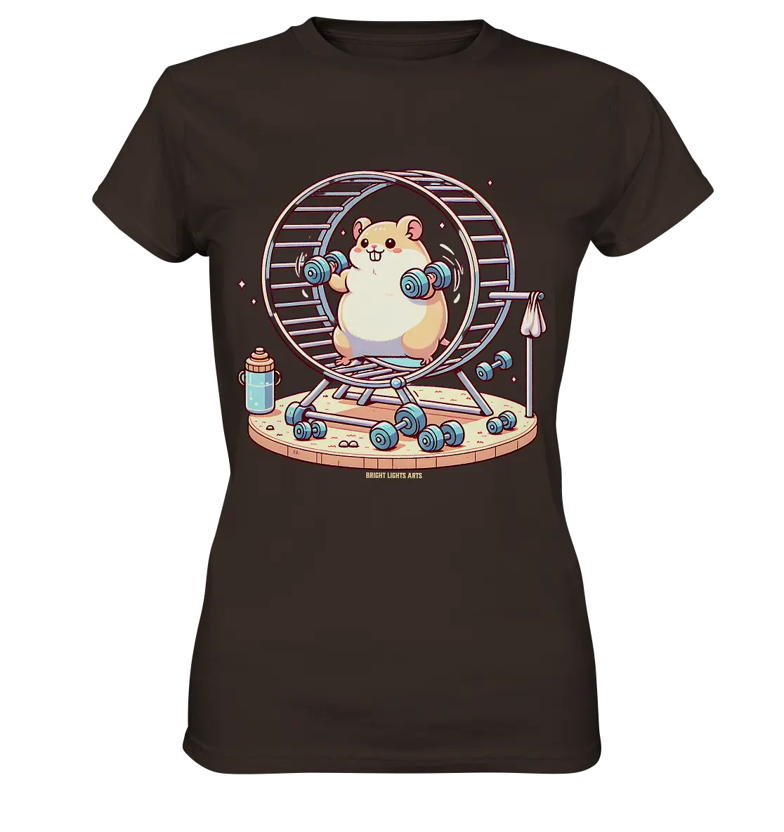 Meerschweinchen im Fitness-Laufrad - Ladies Premium Shirt Bright Lights Arts