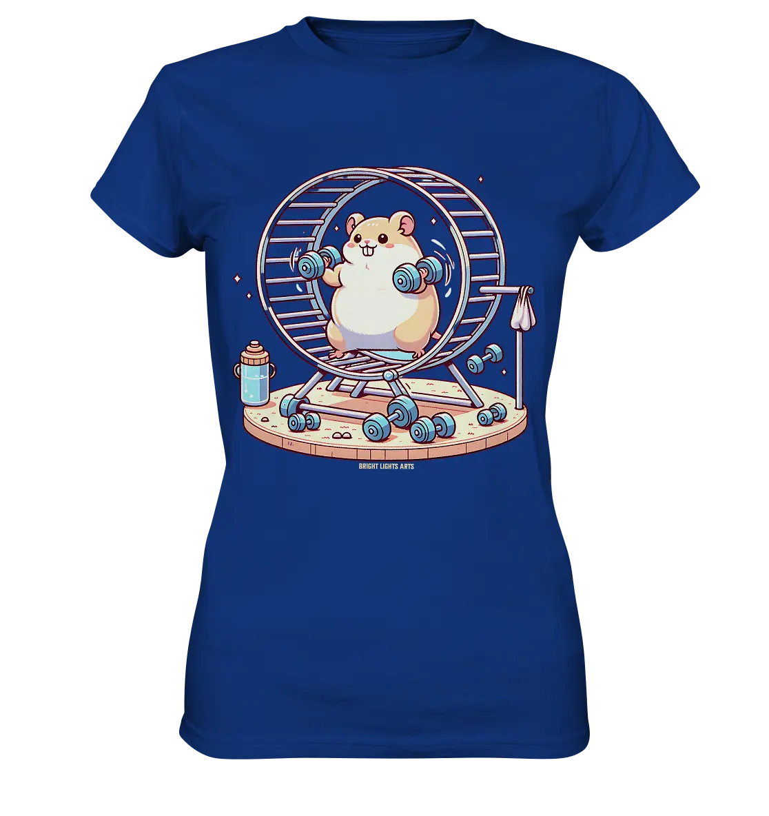 Meerschweinchen im Fitness-Laufrad - Ladies Premium Shirt Bright Lights Arts