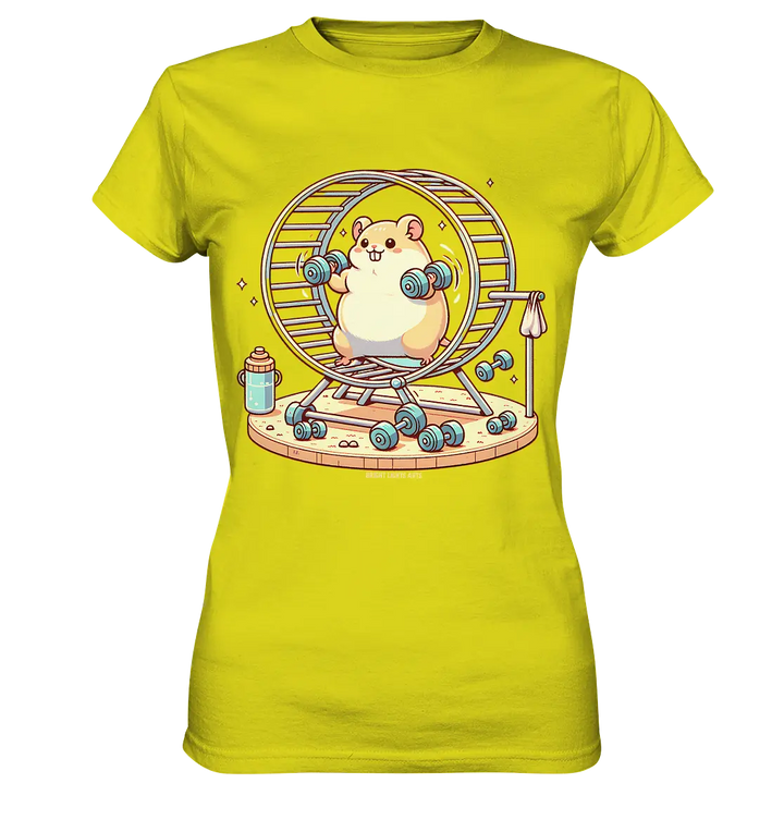 Meerschweinchen im Fitness-Laufrad - Ladies Premium Shirt Bright Lights Arts