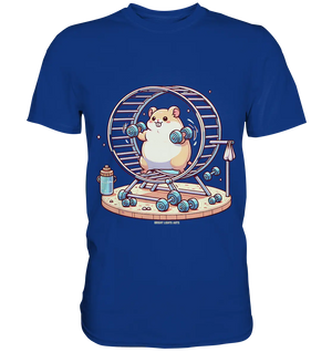 Meerschweinchen im Fitness-Laufrad - Premium Shirt Bright Lights Arts