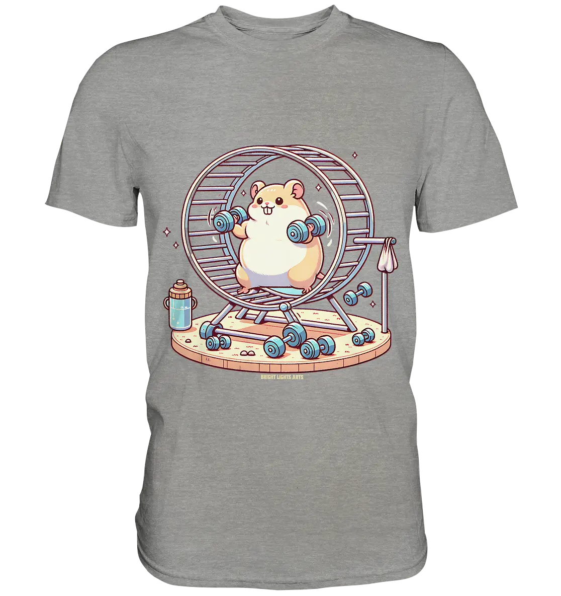 Meerschweinchen im Fitness-Laufrad - Premium Shirt Bright Lights Arts