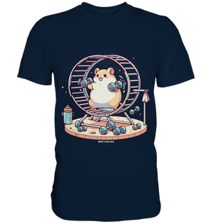 Meerschweinchen im Fitness-Laufrad - Premium Shirt Bright Lights Arts