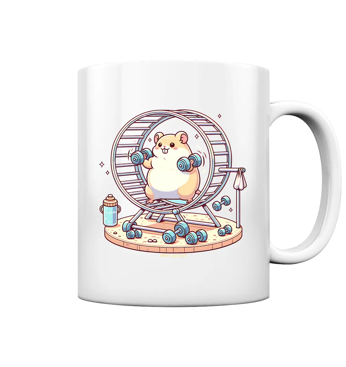Meerschweinchen im Fitness-Laufrad - Tasse glossy Bright Lights Arts