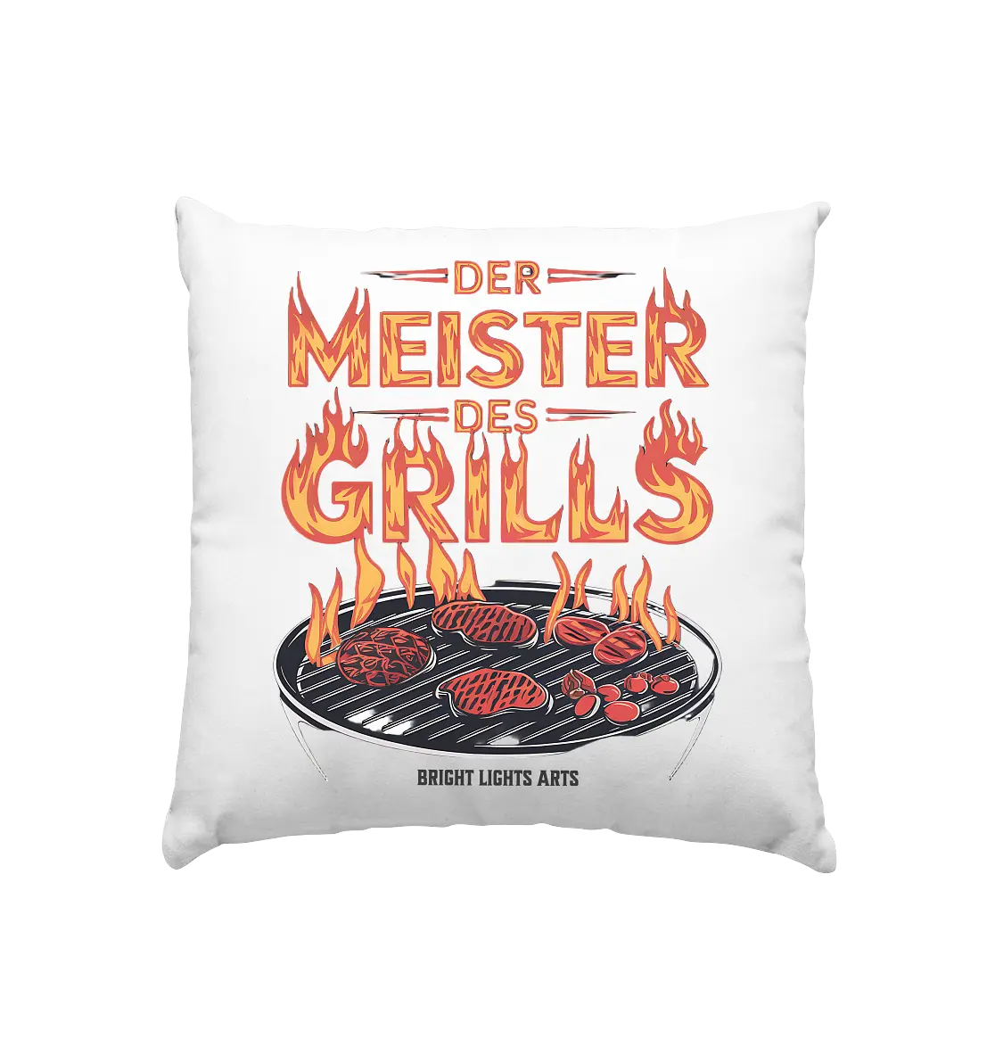 Meister des Grills – Flammendes Grillrost - Kissen 40x40cm Bright Lights Arts