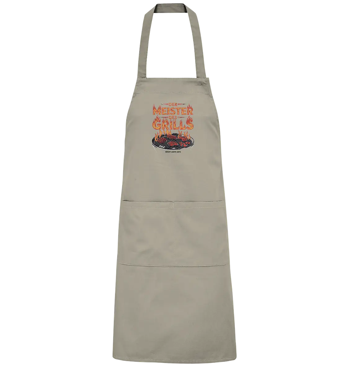 Meister des Grills – Flammendes Grillrost - Organic Grillschürze Bright Lights Arts