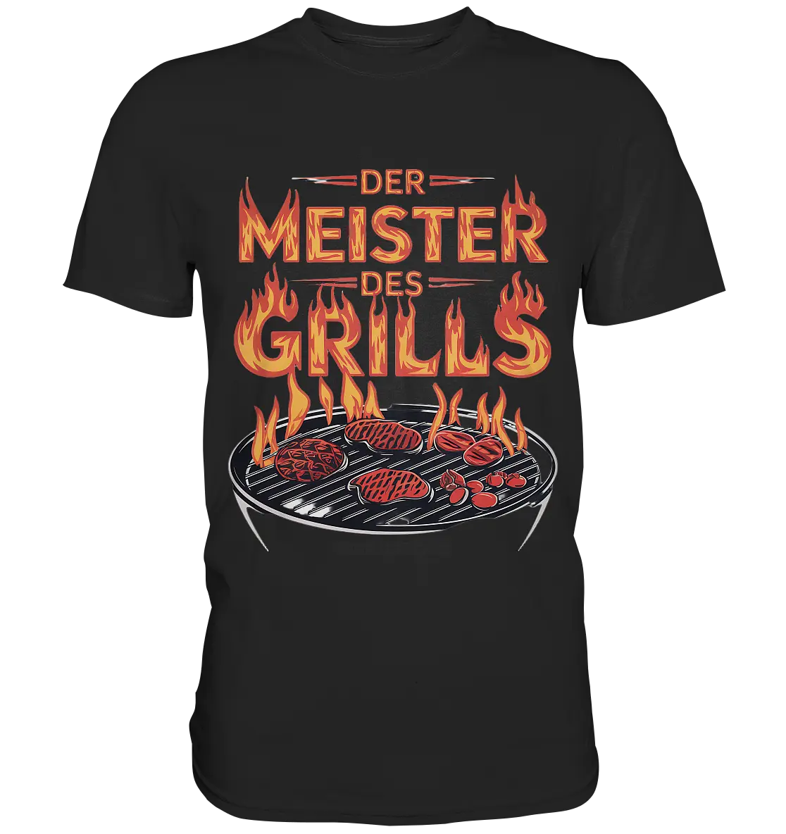 Meister des Grills – Flammendes Grillrost - Premium Shirt Bright Lights Arts