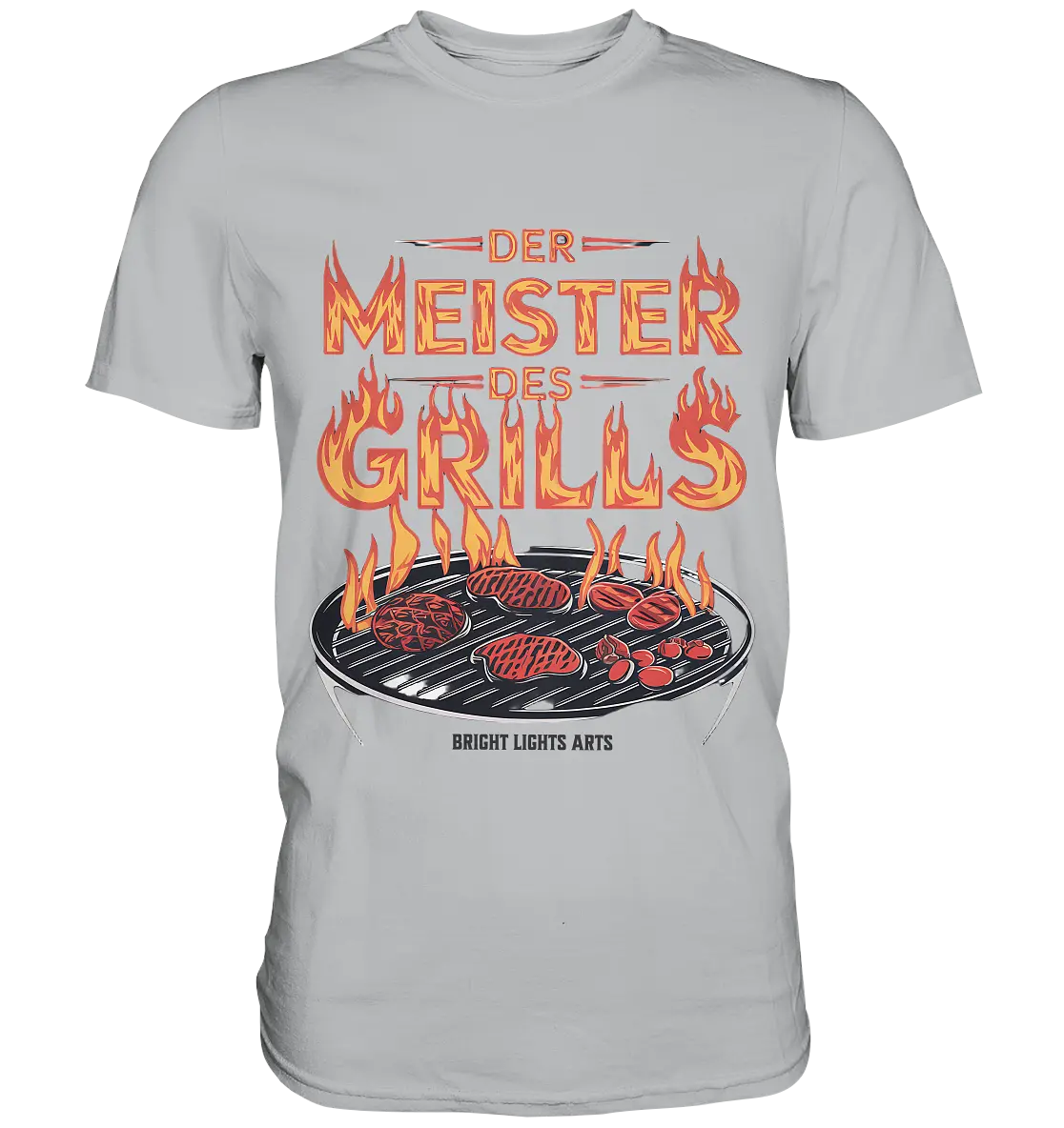 Meister des Grills – Flammendes Grillrost - Premium Shirt Bright Lights Arts