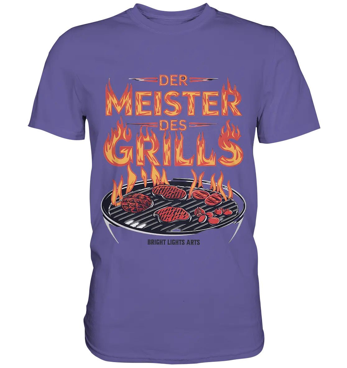 Meister des Grills – Flammendes Grillrost - Premium Shirt Bright Lights Arts