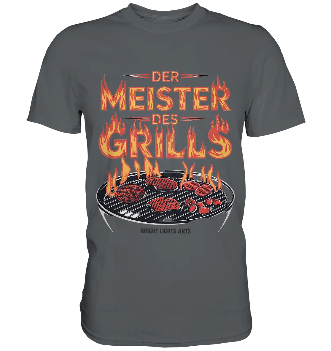 Meister des Grills – Flammendes Grillrost - Premium Shirt Bright Lights Arts