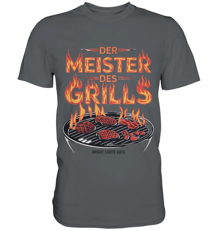 Meister des Grills – Flammendes Grillrost - Premium Shirt Bright Lights Arts