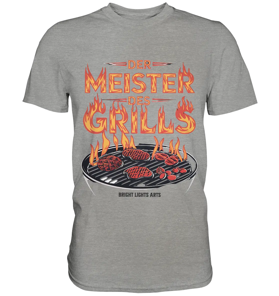 Meister des Grills – Flammendes Grillrost - Premium Shirt Bright Lights Arts