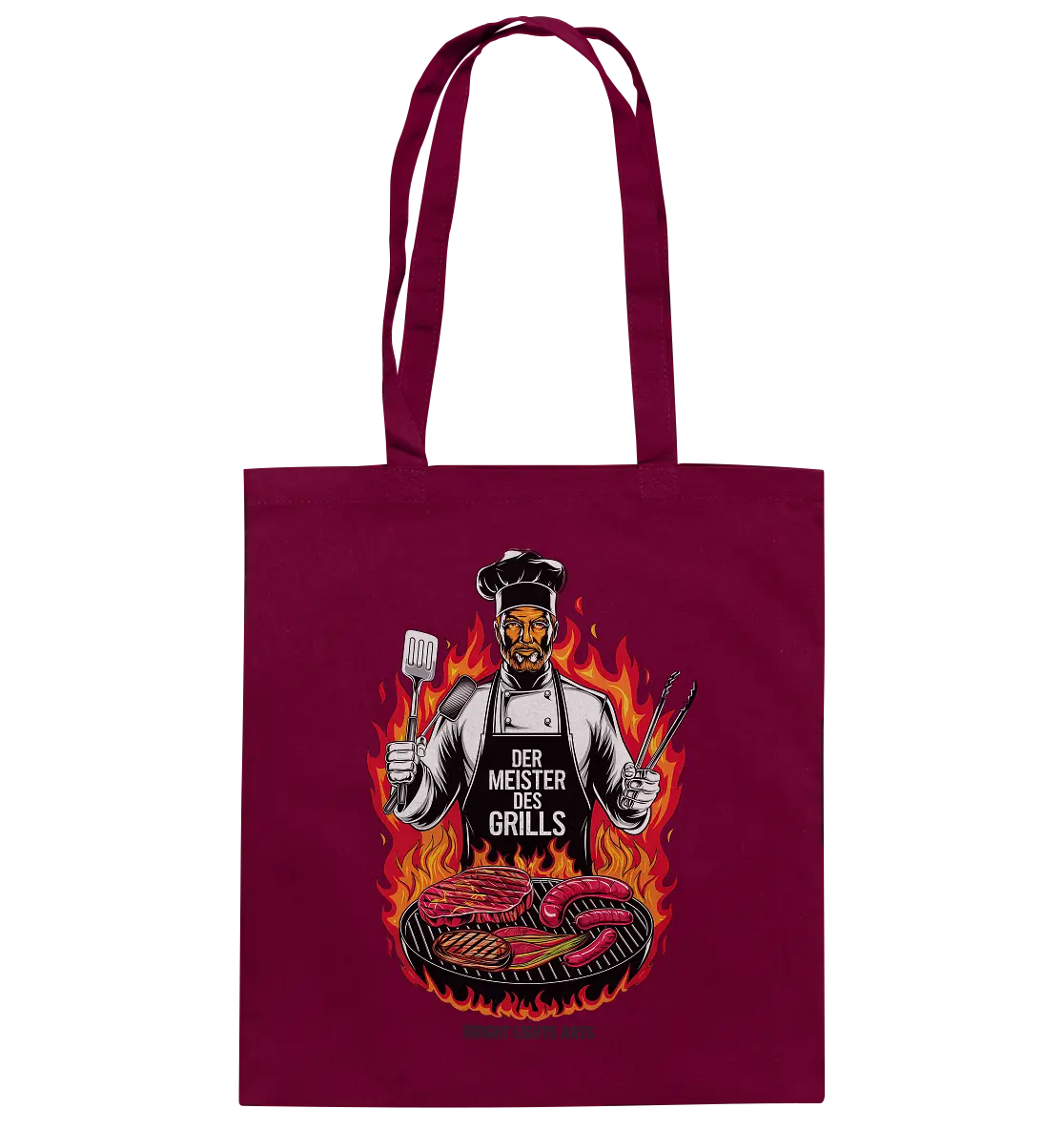 Meister des Grills – Koch im Flammenmeer - Baumwolltasche Bright Lights Arts