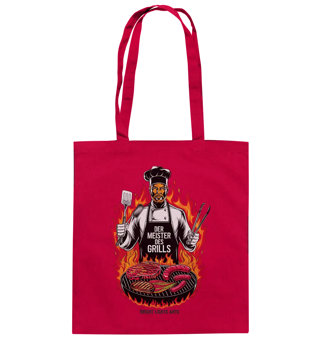 Meister des Grills – Koch im Flammenmeer - Baumwolltasche Bright Lights Arts