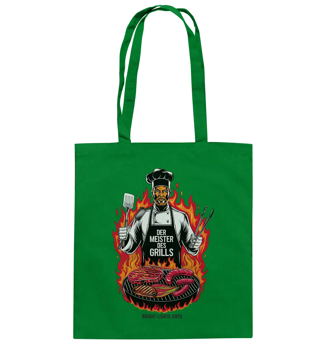 Meister des Grills – Koch im Flammenmeer - Baumwolltasche Bright Lights Arts