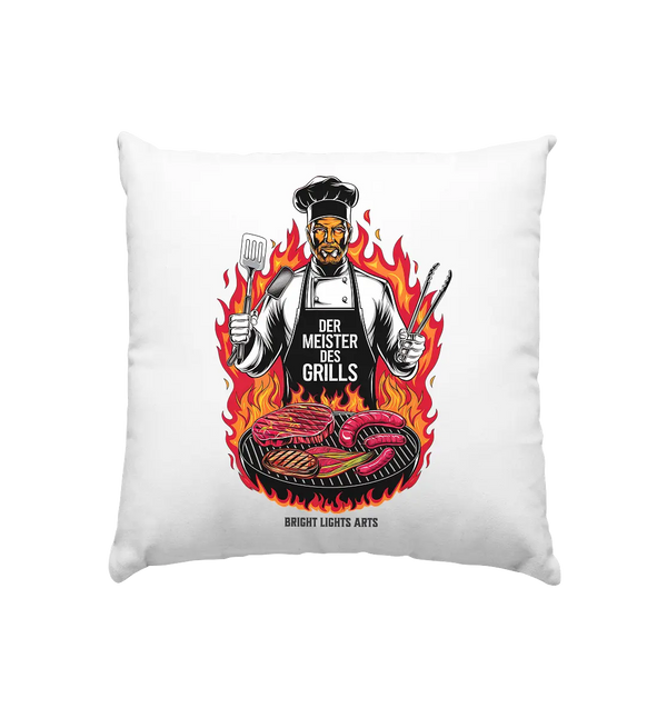 Meister des Grills – Koch im Flammenmeer - Kissen 40x40cm Bright Lights Arts