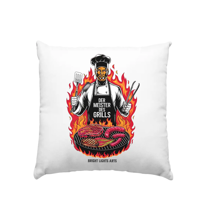 Meister des Grills – Koch im Flammenmeer - Kissen 40x40cm Bright Lights Arts