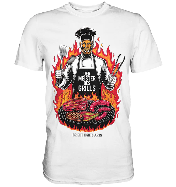Meister des Grills – Koch im Flammenmeer - Premium Shirt Bright Lights Arts